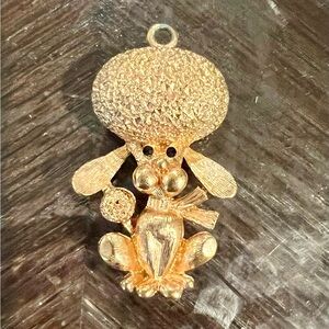 Vintage Mod Sarah Coventry FIFI Necklace from 1975 *Gold Tone Poodle Pendant